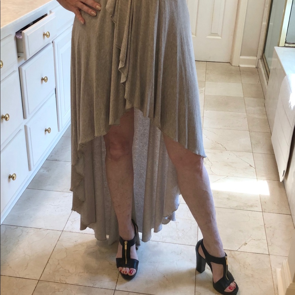 High / Low long skirt w/ ruffle front. Soft! OS - Picture 6 of 13